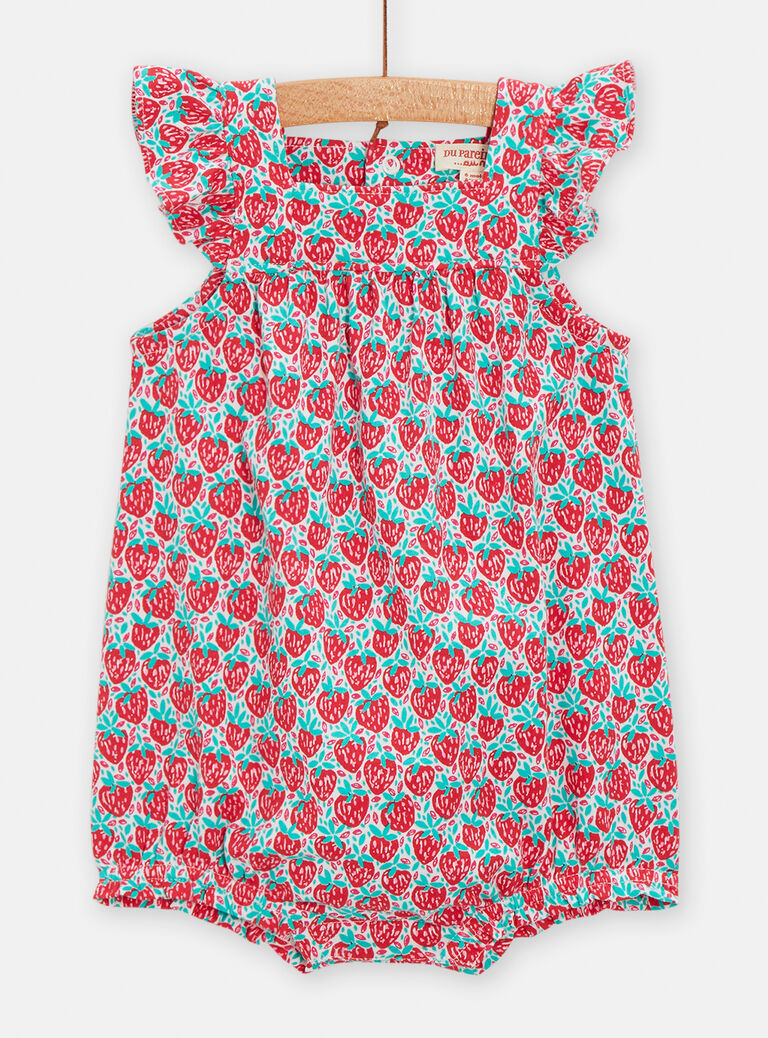 Barboteuse à imprimé fraise pour bébé fille