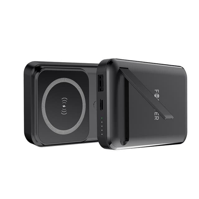 Forever MATB-100 Powerbank med trådløs opladning, PD QC 22,5W 10000 mAh, Sort