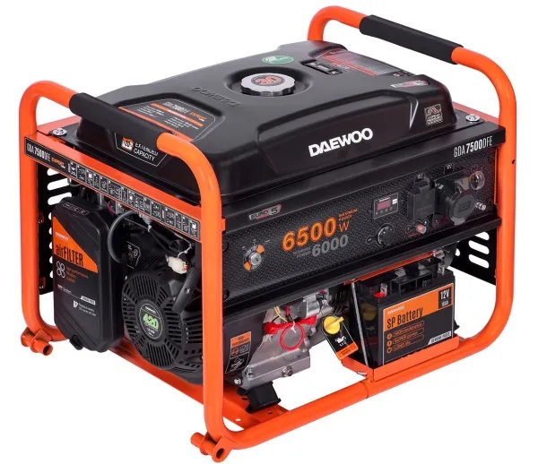 Daewoo GDA 7500DFE, 6000 W, 230 V, 30 L, Benzin, Manuel/Elektronisk, 50 Hz