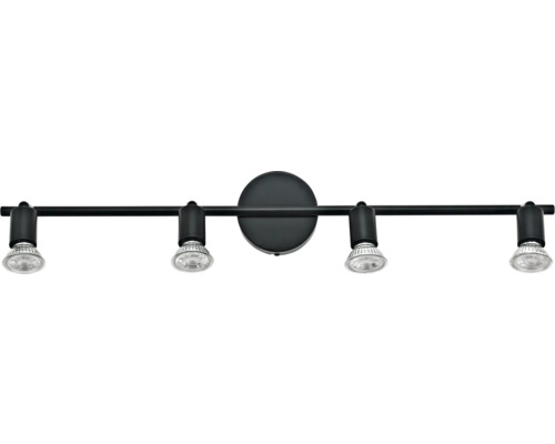 Plafondspot 4-lamps L 67,5 cm zwart/mat