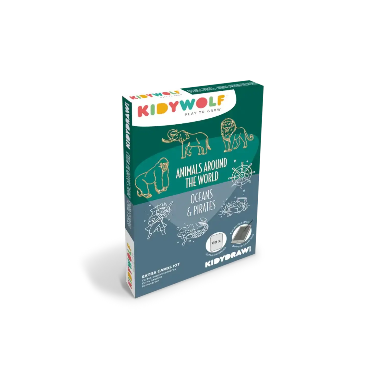 Kidywolf | Refill Kidydraw mini | Dieren over de hele wereld & Oceaan en piraten
