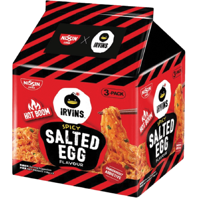 Nissin Instant Noedels Irvins Gezouten Eiersmaak Pittig 330g (110gx3)