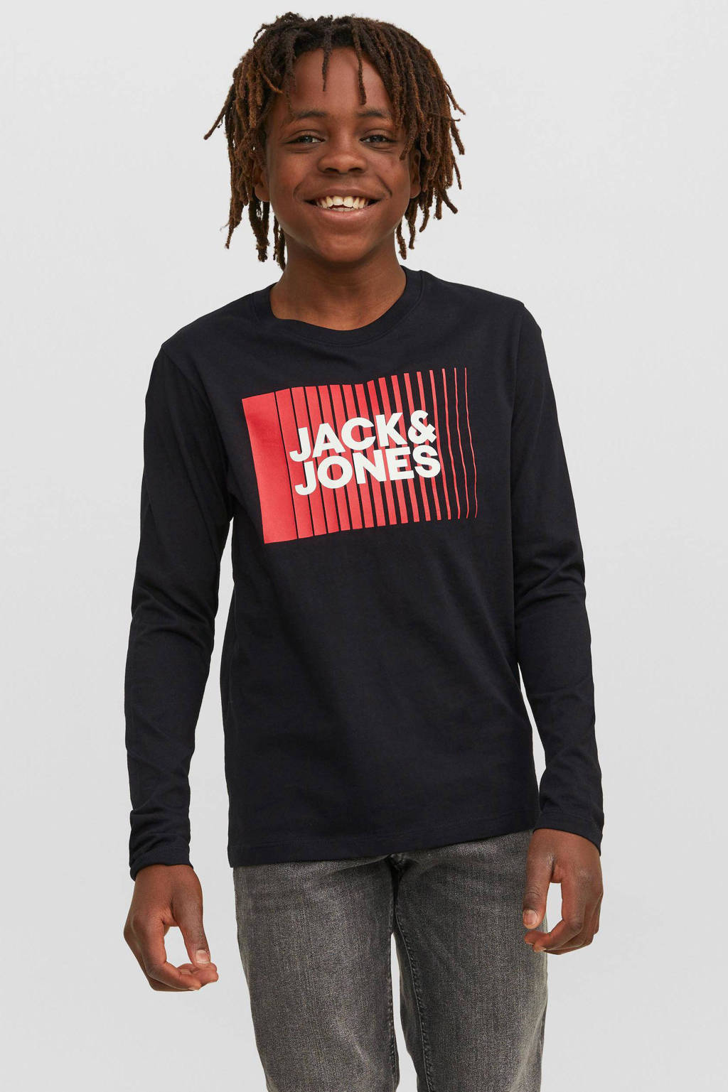 JACK & JONES longsleeve JJECORP van katoen zwart