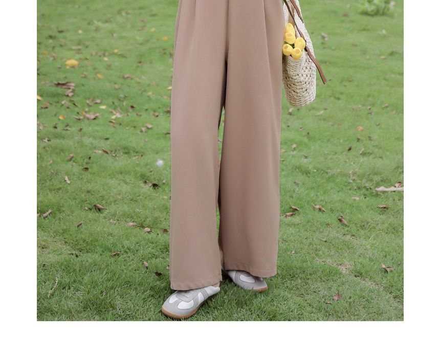 Juanita - Effen jumpsuit met wijde pijpen