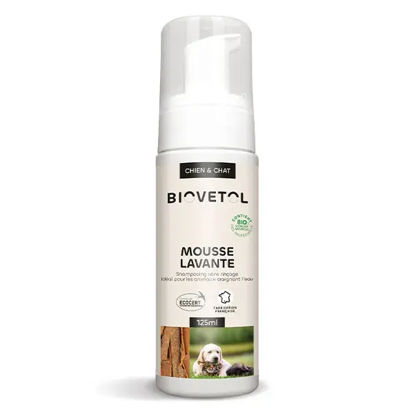 Biovetol - Shampoo Orgânico - Espuma de Limpeza para Cães e Gatos - 125 ml