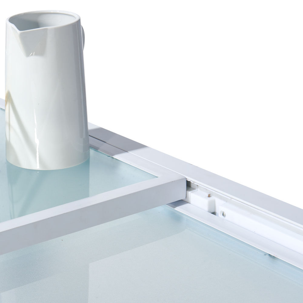 Table de jardin extensible Oslow 4 à 8 personnes blanc gris