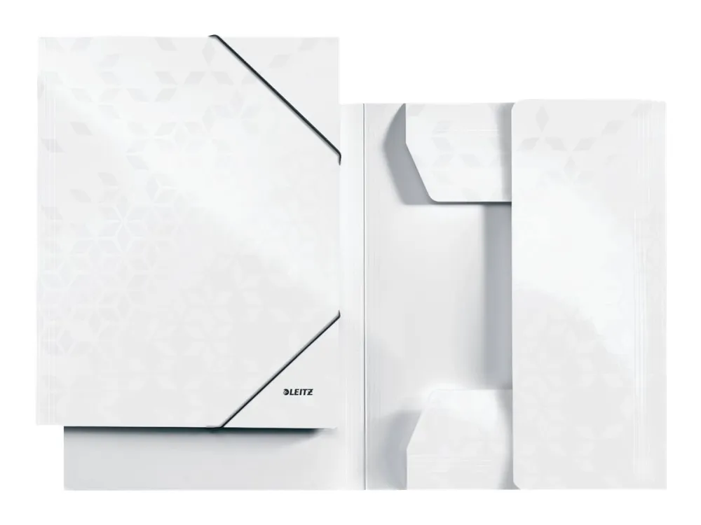 Elastikmappe A4 Leitz WOW - 3-folds mappe - blank perle hvid (stk.)