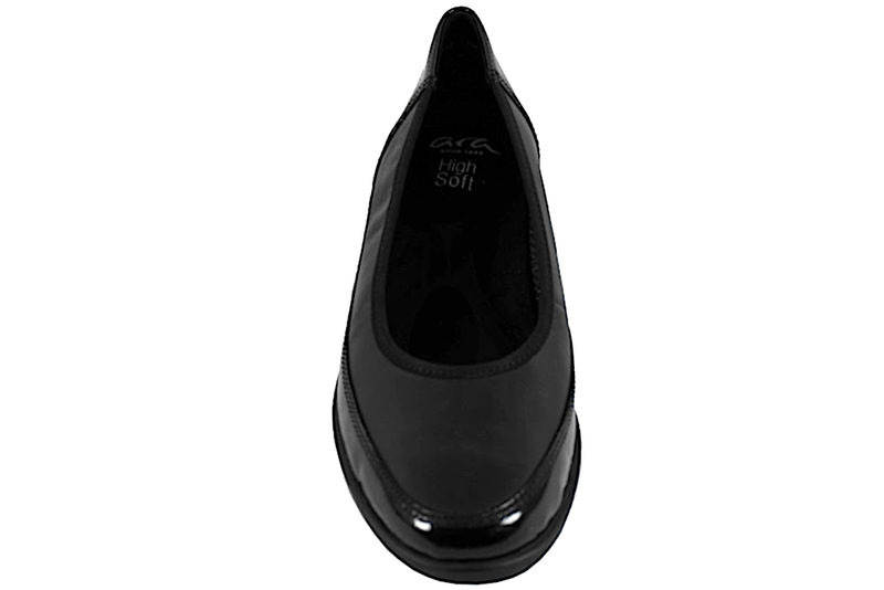 ARA MURANO-LACK NAPPA SOFT BLACK BALLERINA
