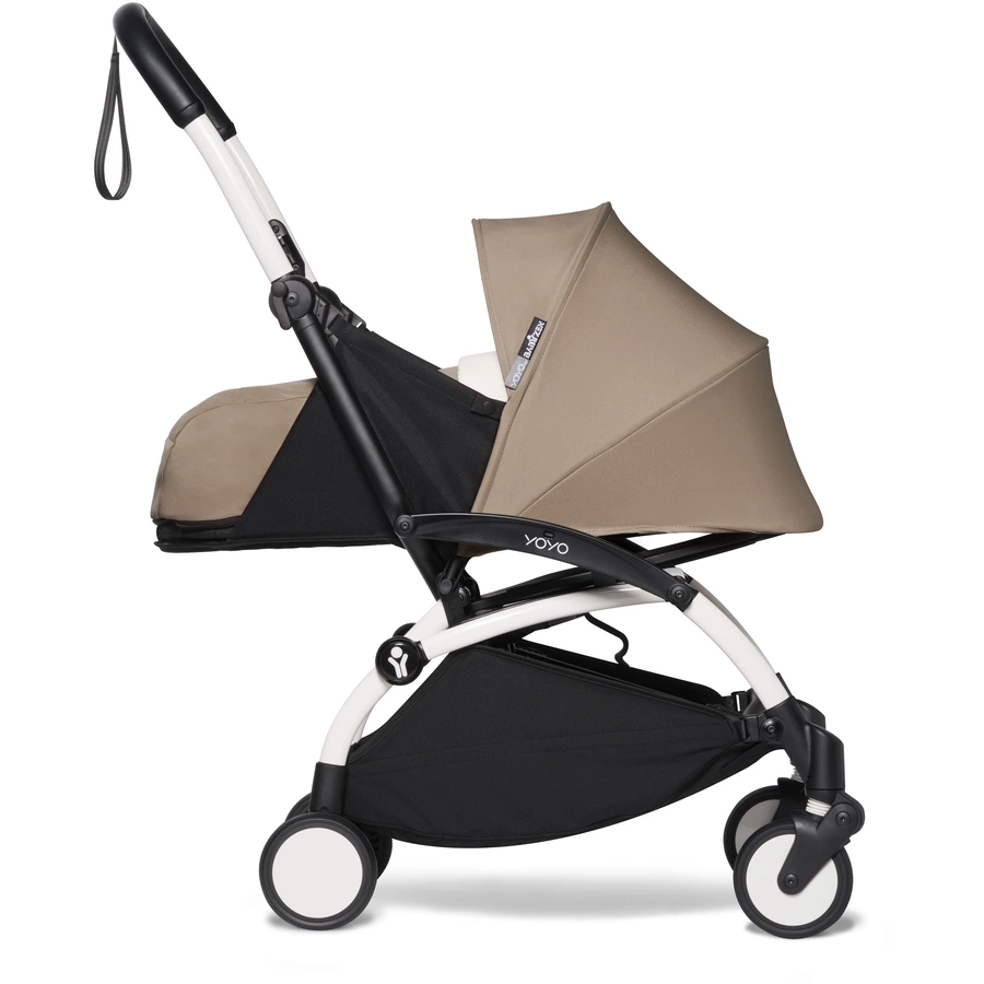 BABYZEN Kinderwagen YOYO2 0+ White mit Neugeborenenaufsatz Taupe