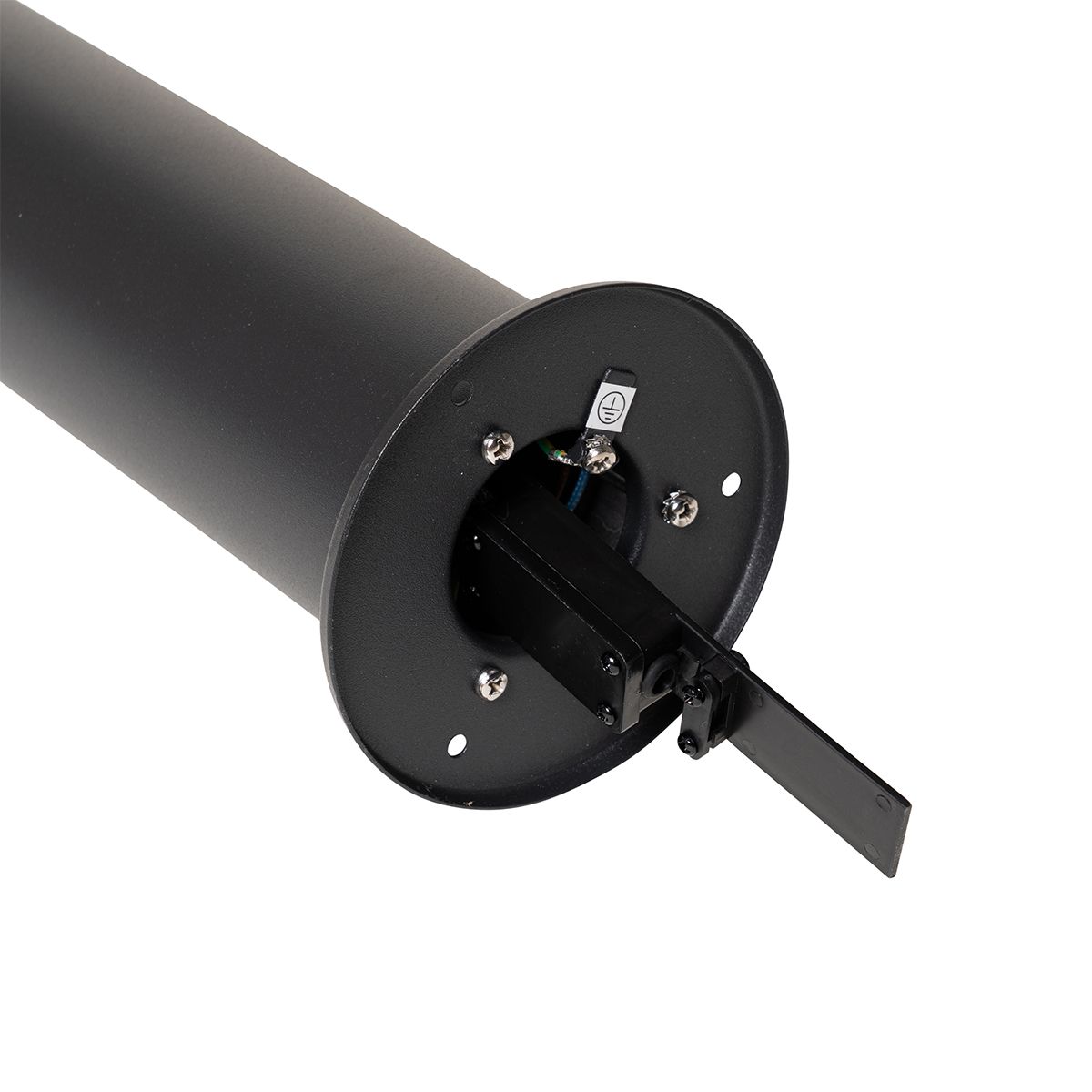 Staande buitenlamp zwart met smoke kap 50 cm - Odense