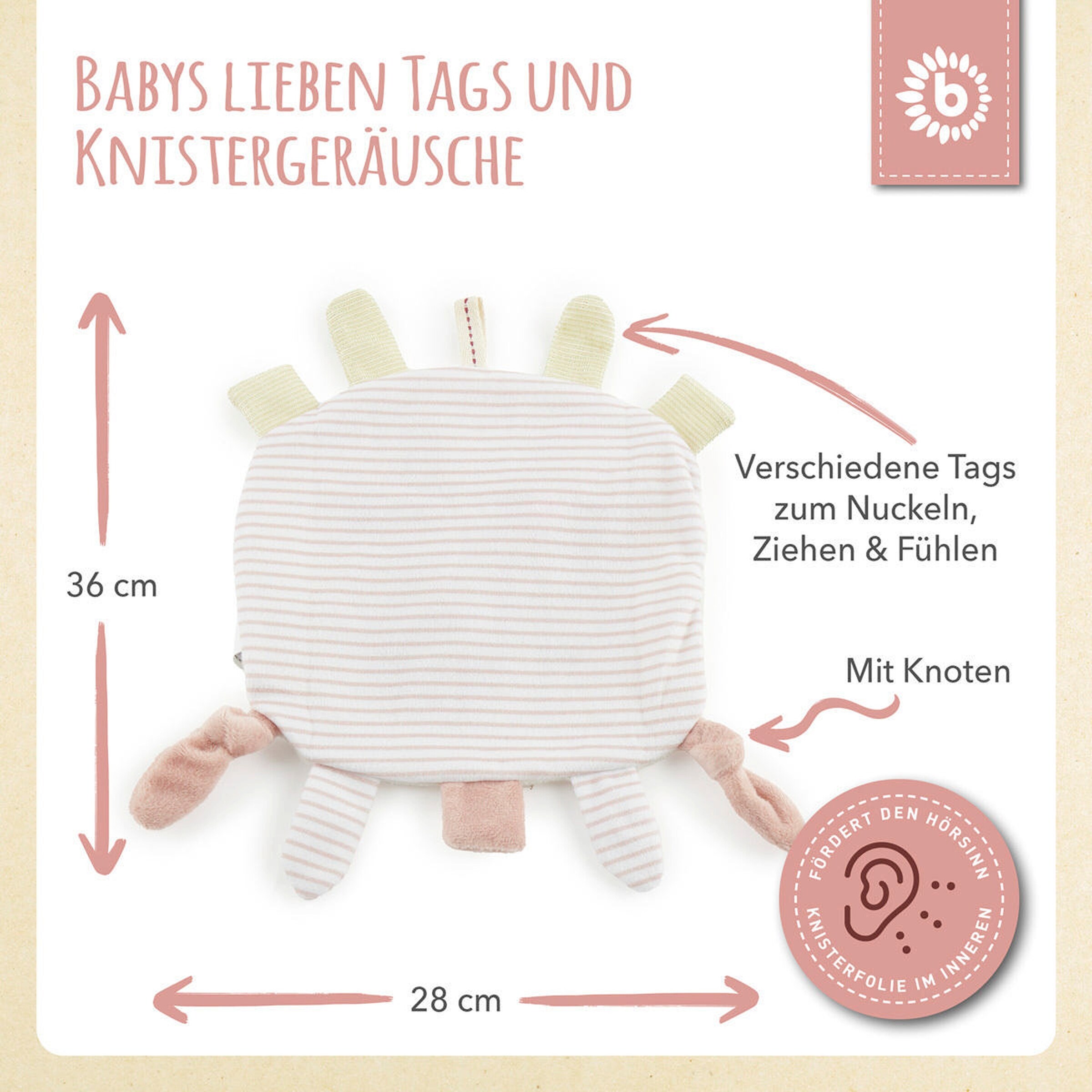 Bieco Knistertuch Reh - ab Geburt Weiß