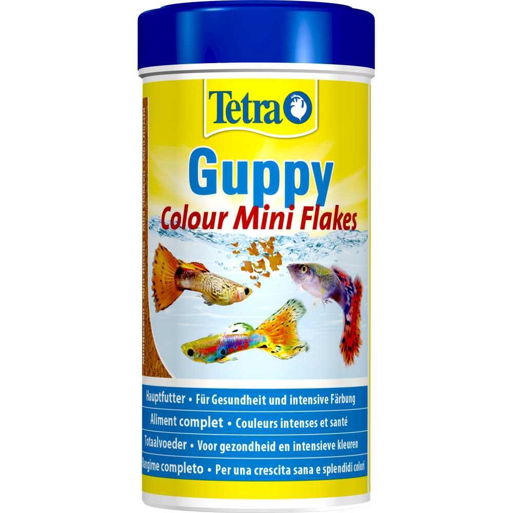 Guppy couleur mini flocons 75g - 250 ml aliment pour les guppies, platys, m