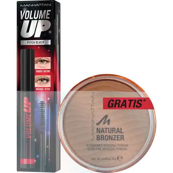 Volume Up Mascara Pitch Black + Bronzer