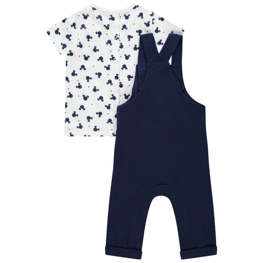 Ensemble t-shirt imprimé Mickey et salopette Disney - Bleu marine