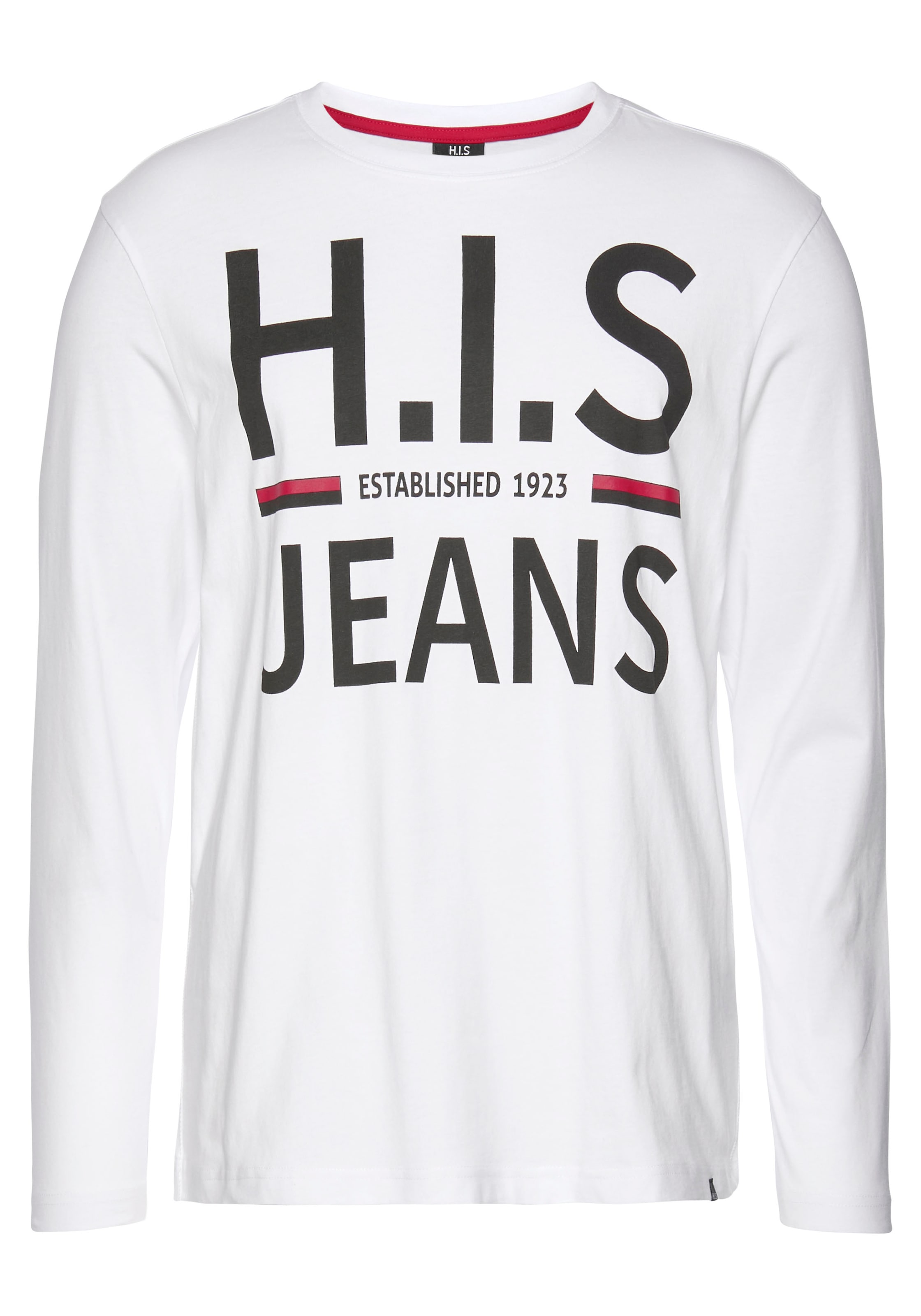 H.I.S Langarmshirt , Langarm,  schmaler Basic-Schnitt,  bedrucktes Design