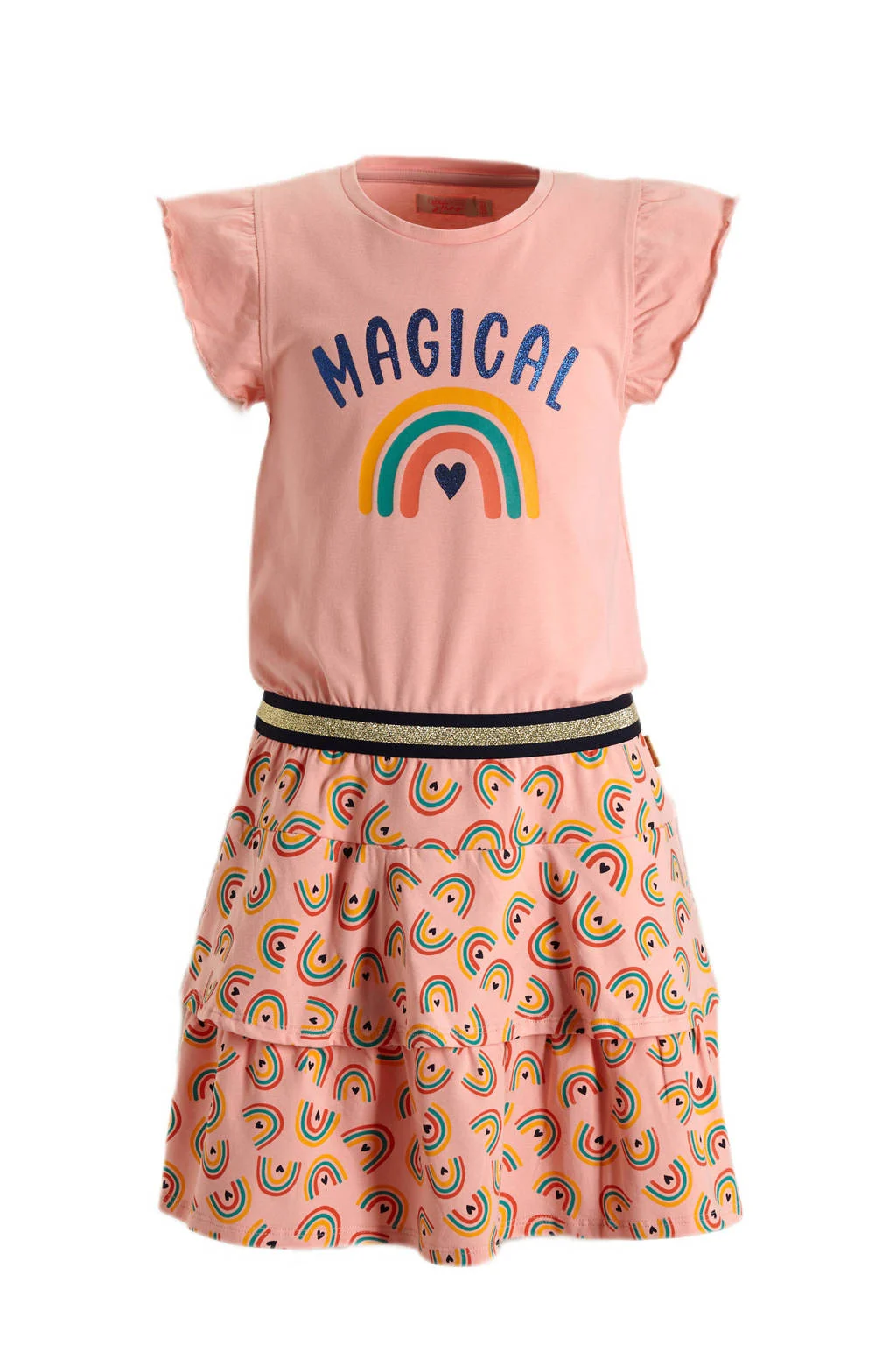 Orange Stars jurk Phoebe met all over print roze