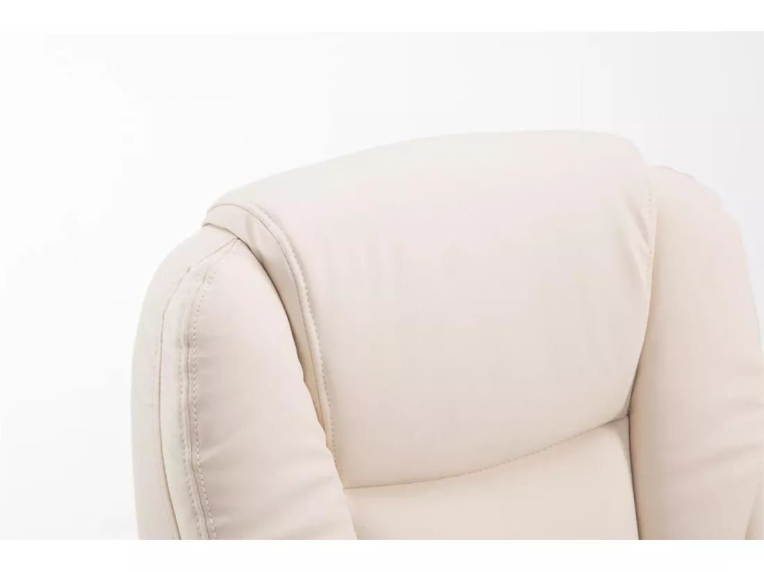 Chaise de bureau - Similicuir & Métal chromé - Crème - Pacific