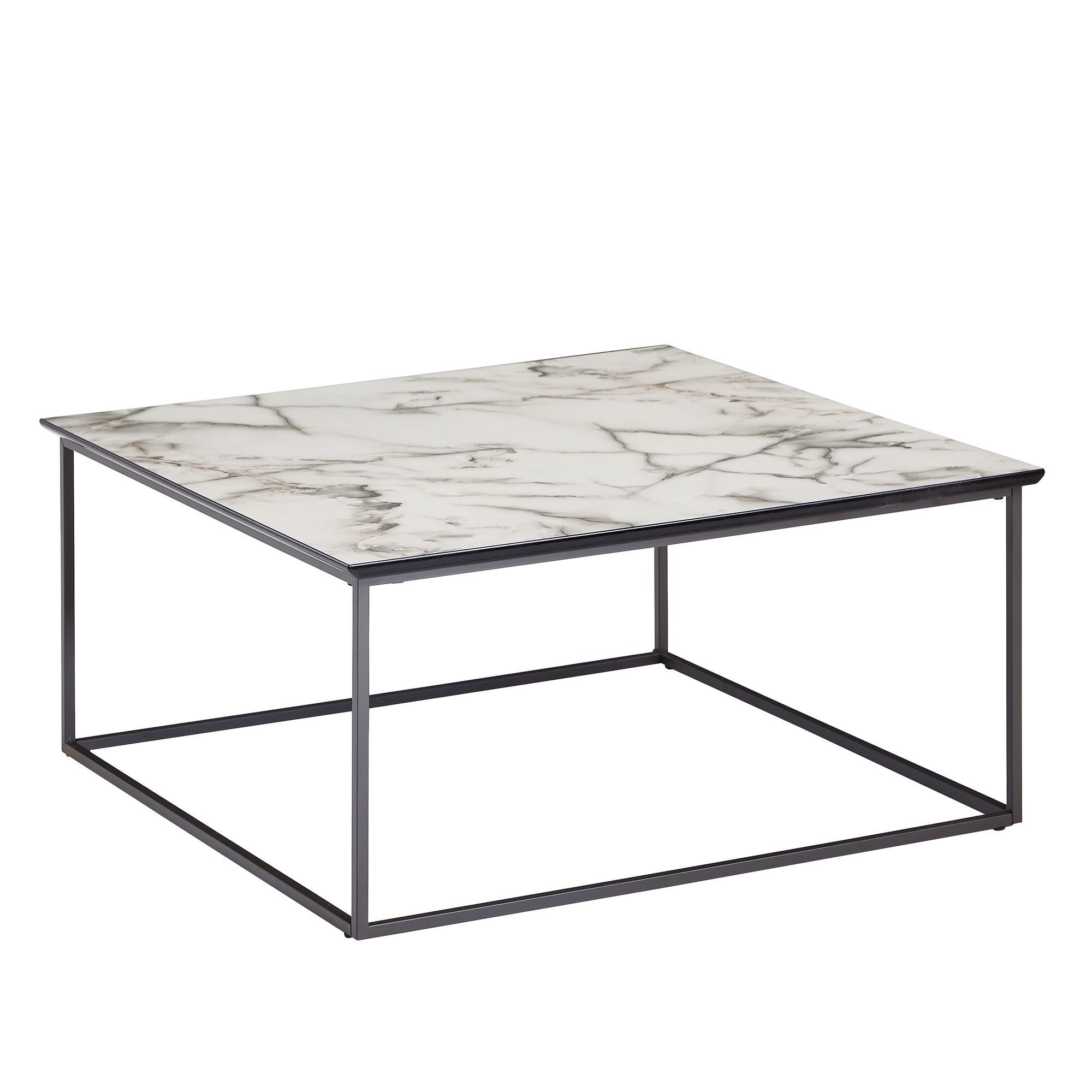 KADIMA DESIGN Quadratischer Couchtisch Marmor-Optik, 80x80 cm, Modern, Pflegeleicht