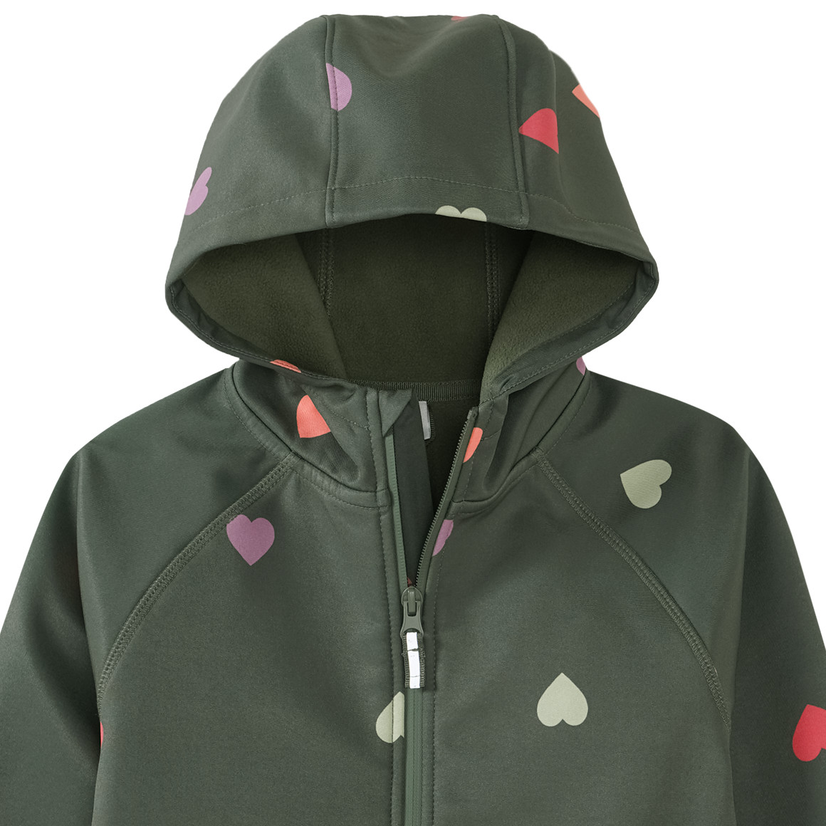 Yigga Mädchen Softshelljacke mit Herz-Allover dunkelgrün