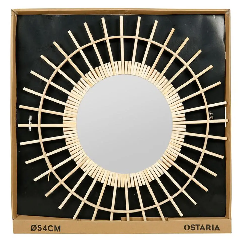 Ostaria Wandspiegel Sun - zon - rotan - D55 cm - boho spiegel