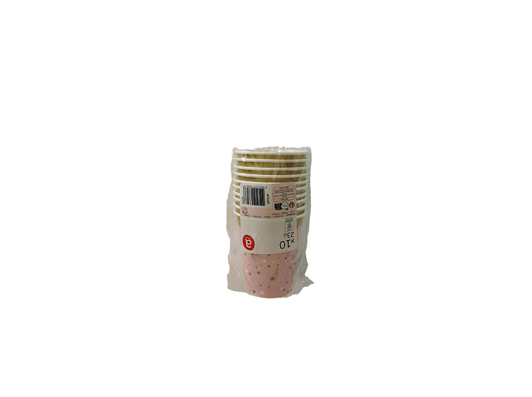 COPO CARTÃO INFANTIL ACTUEL PINK STAR 20-25C X10