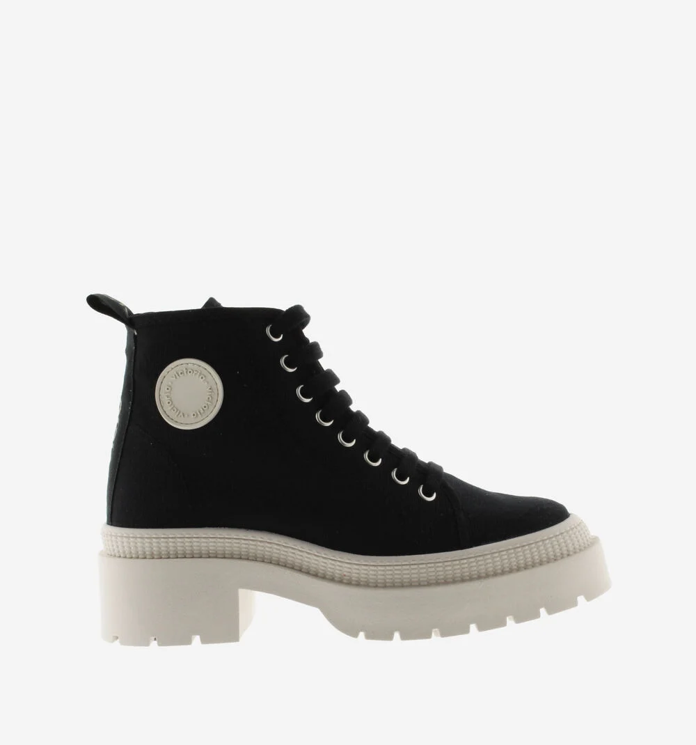 CIELO BOTTINE TOILE Bottines en toile avec talon pour femme NEGRO