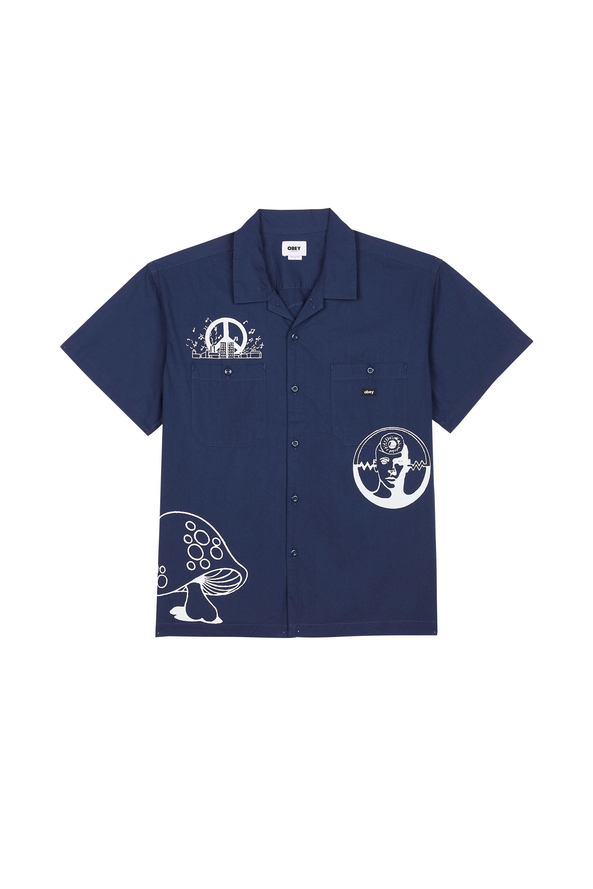 OBEY Chemise OYSTER WOVEN Bleu