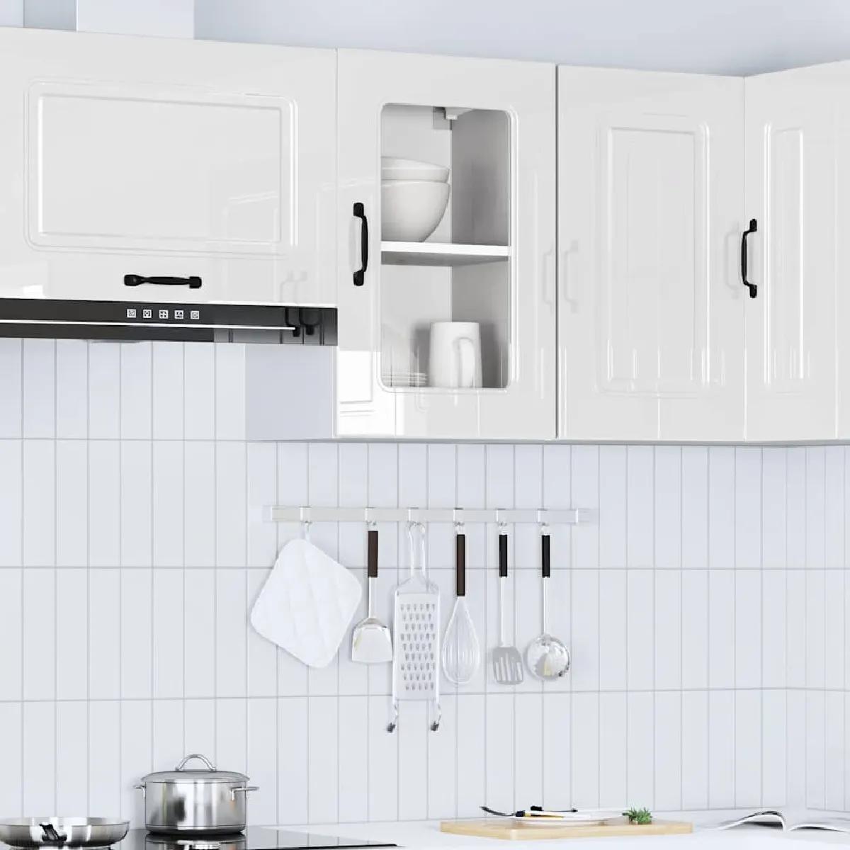 VidaXL Armoire Murale Cuisine Verre Kalmar