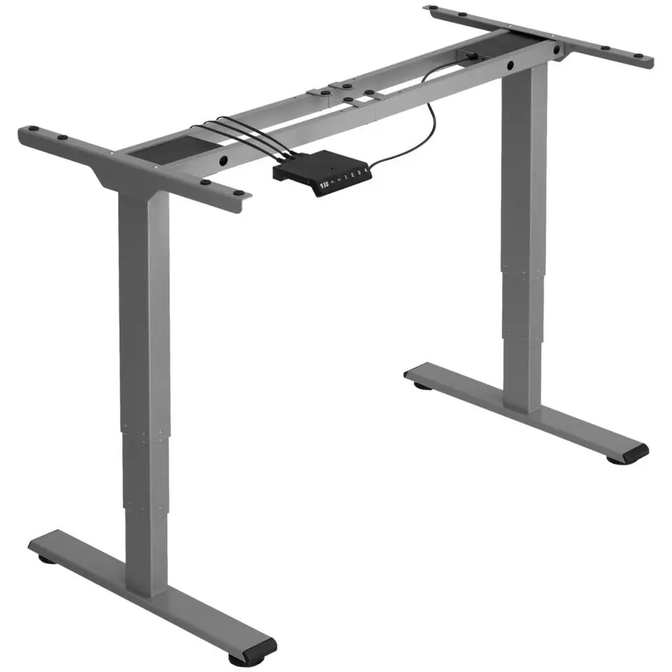 TecTake® Elektrisch In Hoogte Verstelbaar Bureau - Metalen Frame - Grijs