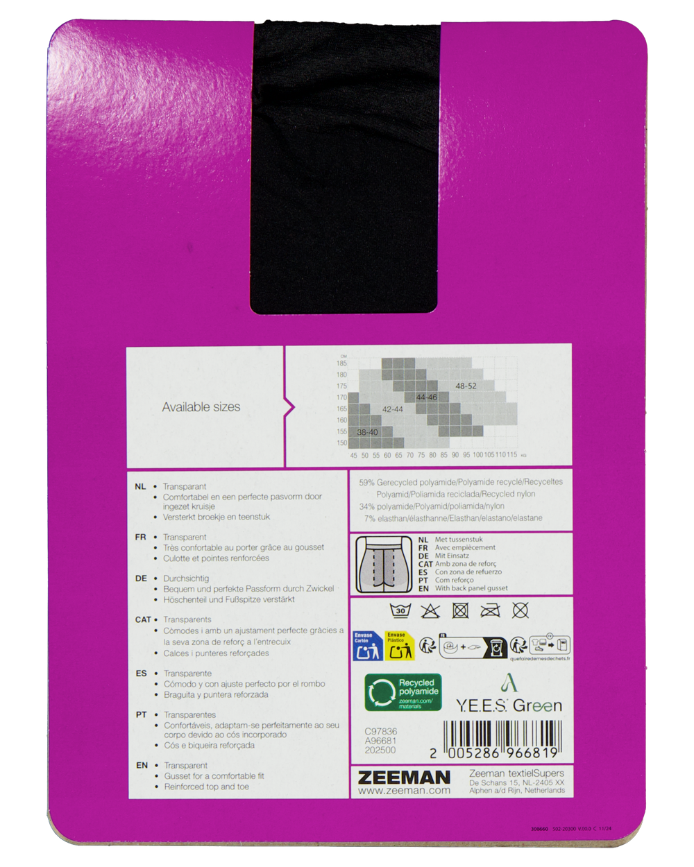Lady fit Panty - Zwart