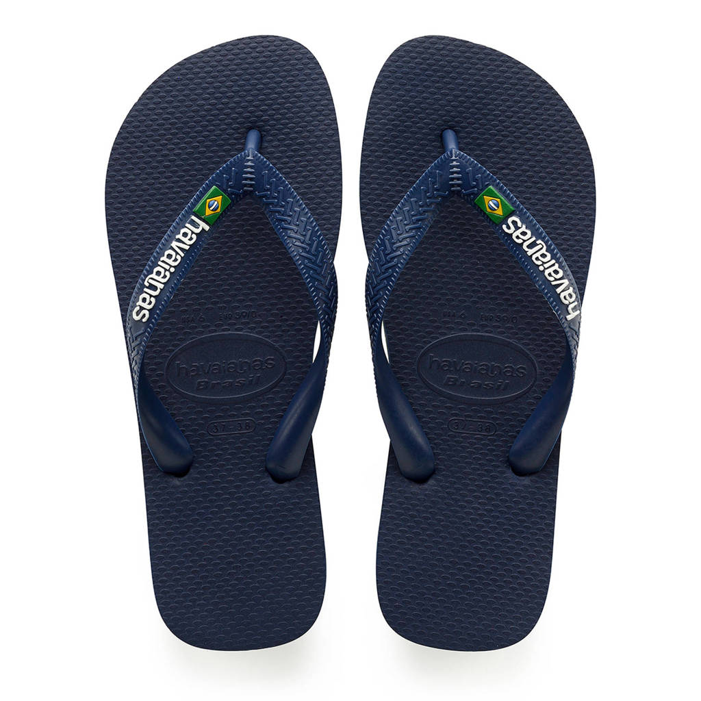 Havaianas Brasil Logoteenslippers donkerblauw