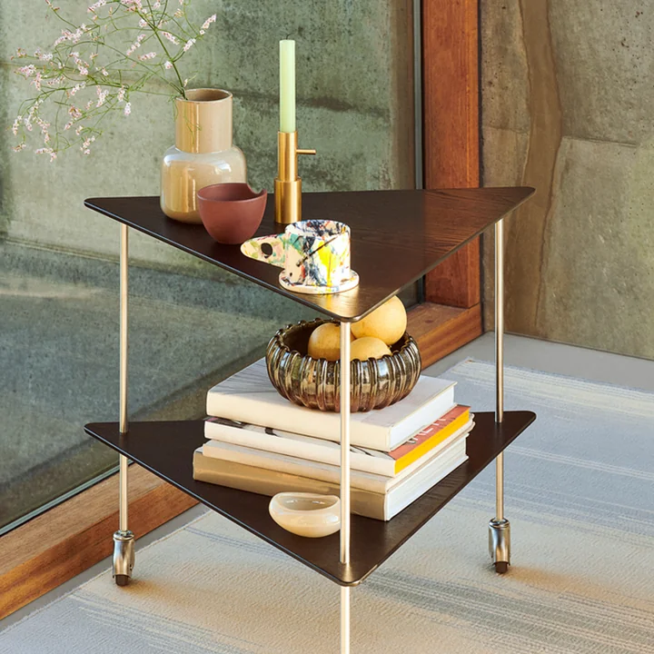 Fritz Hansen - AJ Trolley Beistelltisch, Esche schwarz / Chrom