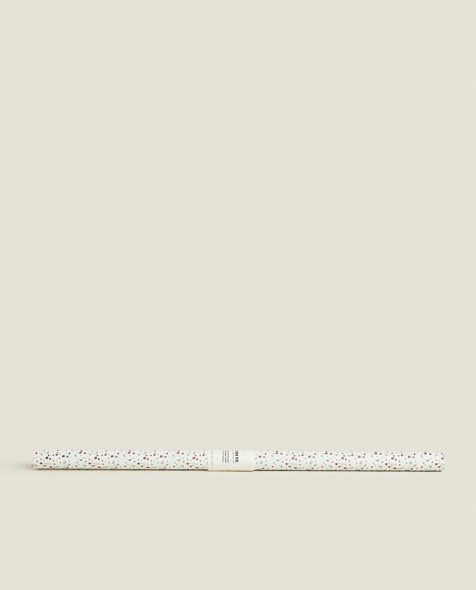 PAPEL DE EMBRULHO COM FLORES DE NATAL