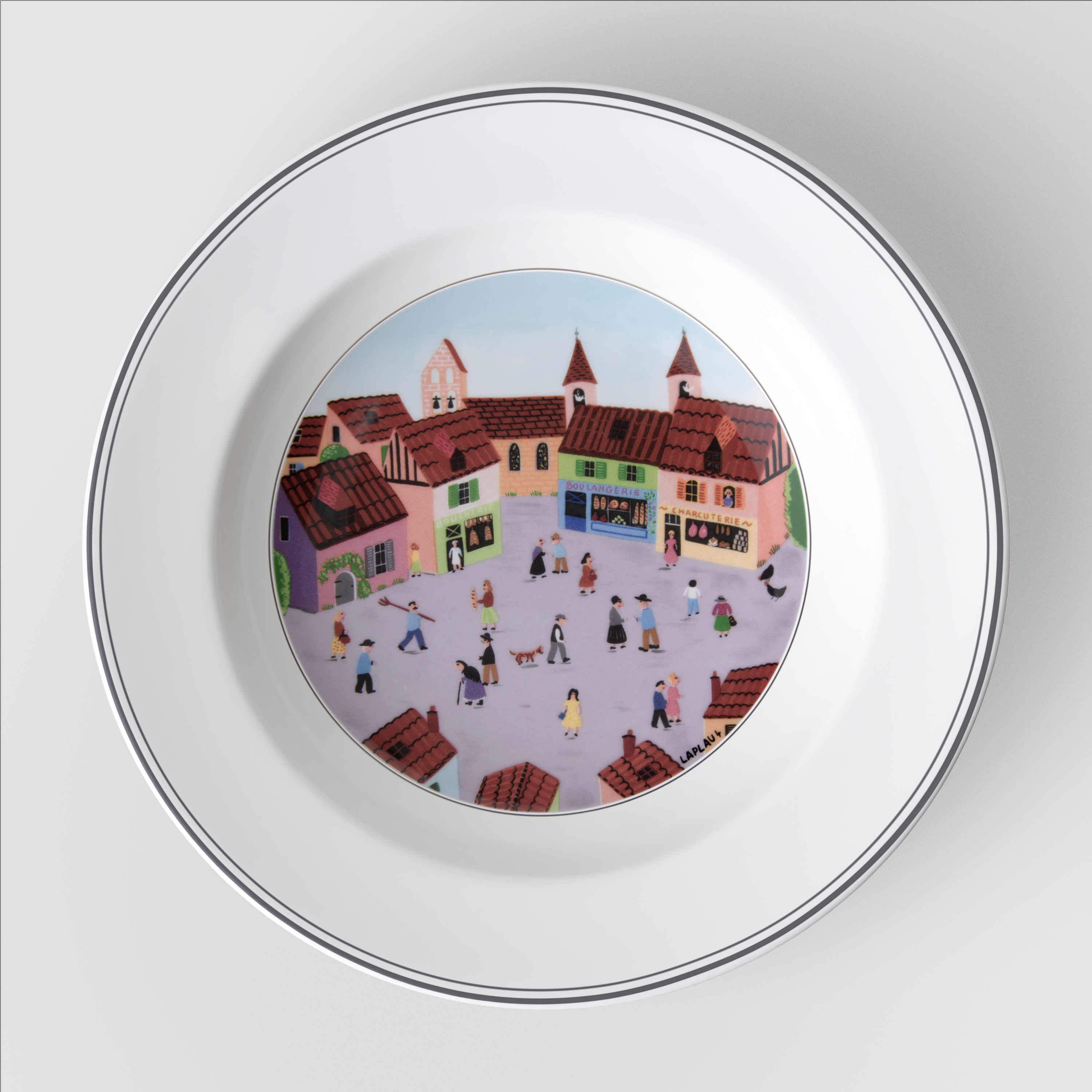 Design Naif Soup bowl Multi-colored, 8.8'', Premium Porcelain