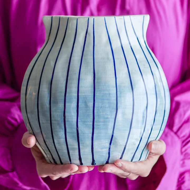 Bloomingville - Esra Vase, H 22 cm, blau