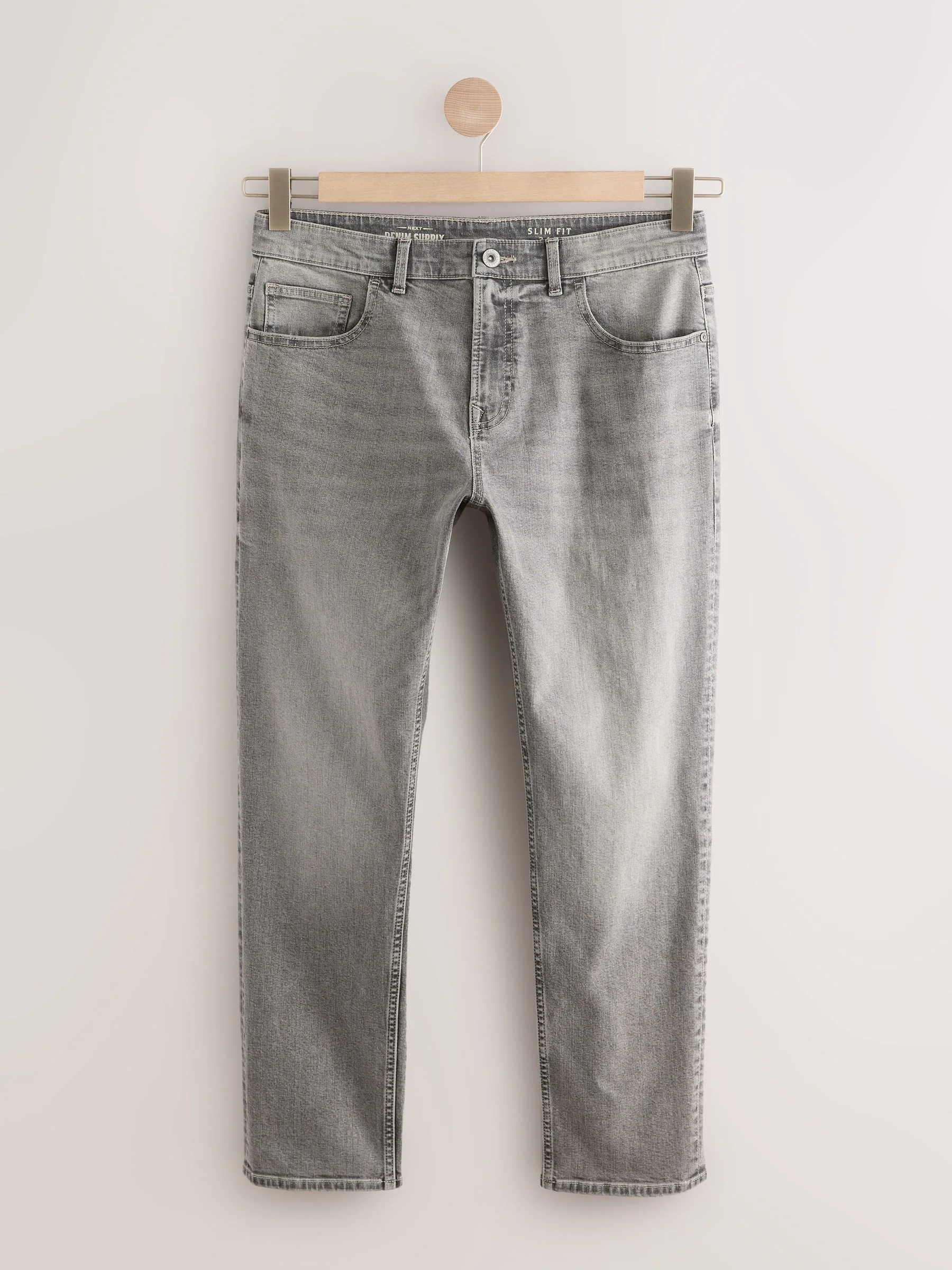 Mediumgrijs - Enkele - Slim fit klassieke stretchy jeans
