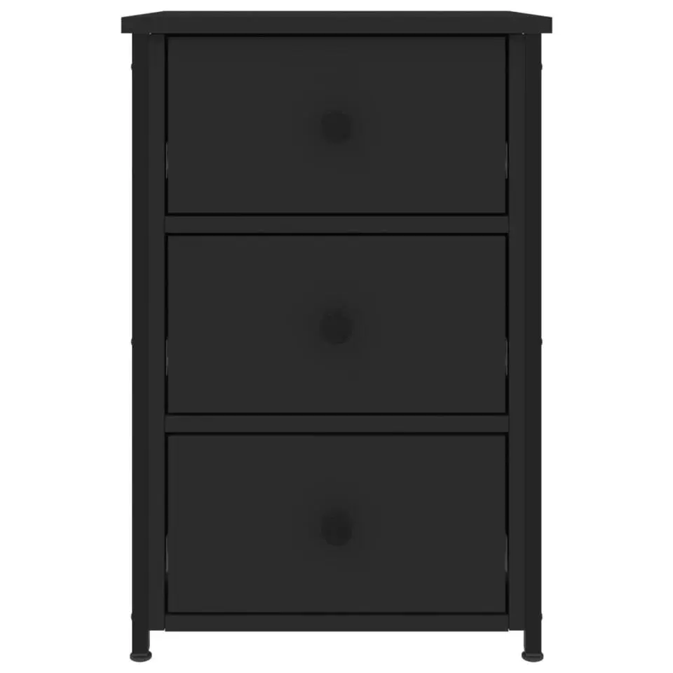 vidaXL - Nachtkastje - Zwart - Bewerkt hout - 2 stuks