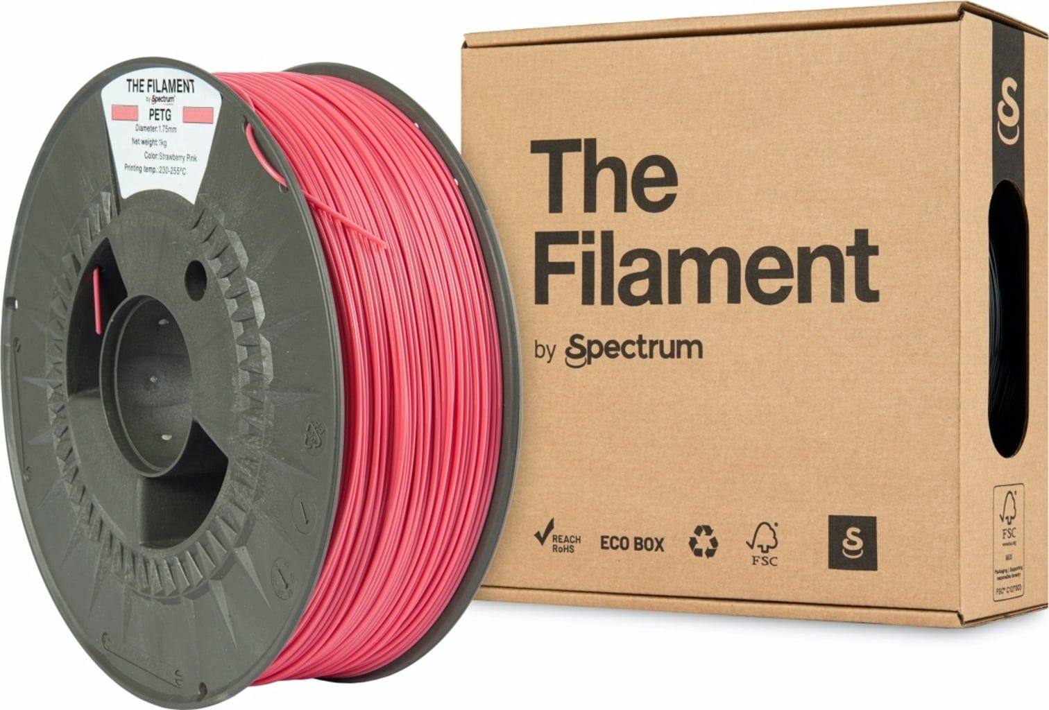 The Filament  PETG Strawberry Pink, 1,75 mm / 1000 g    Erschwingliches PETG in Strawberry Pink