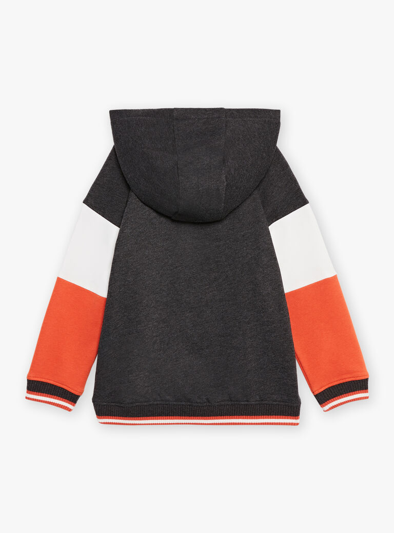 Sweat à capuche orange et blanc