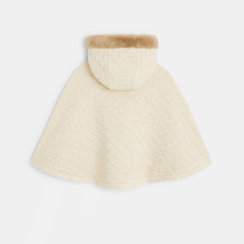 Manteau cape à capuche fourré beige bébé fille Beige