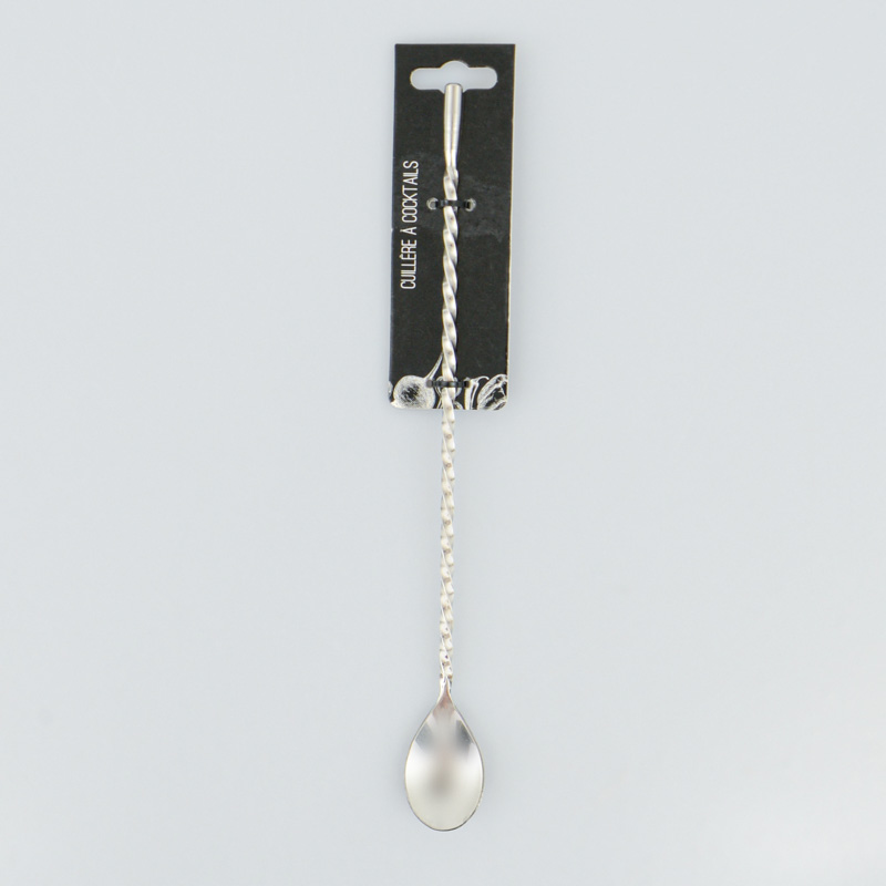 Cuillère à cocktail en inox torsadée