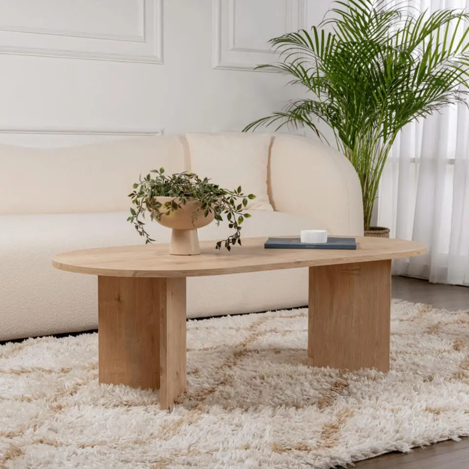 CALICOSY - Salontafel IRIS - Saffier eiken - 39,8x119x60 cm