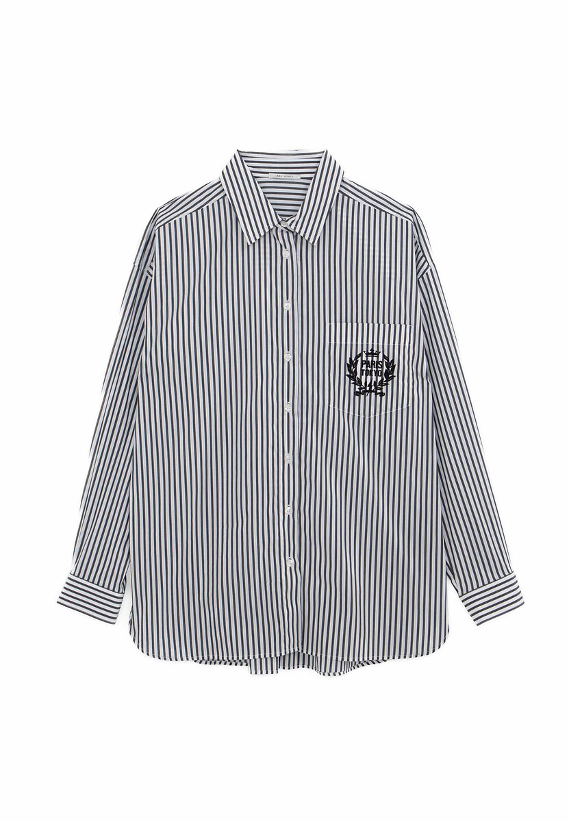 Camisa listrada de manga comprida oversized da IKKS