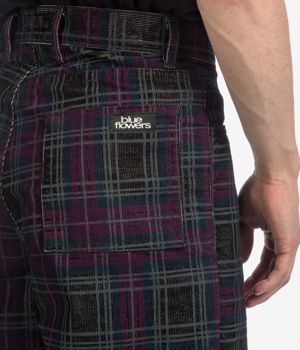 Blue Flowers Sunday Check Hose (multi)