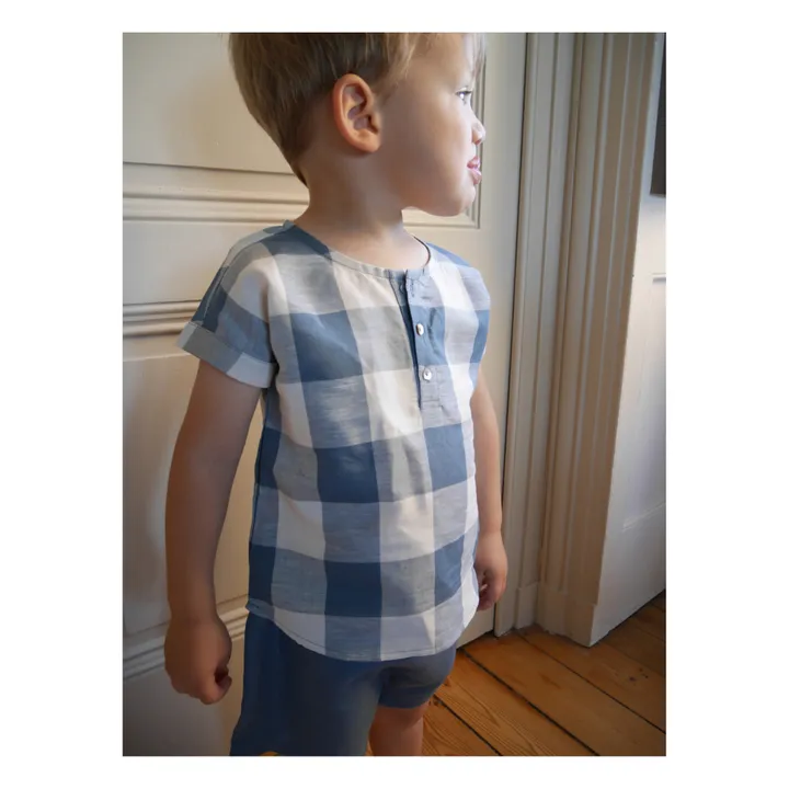 La Petite Collection Kurta Lin Carreaux | Bleu
