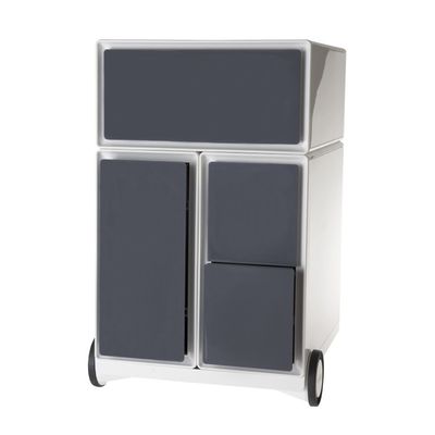 Caisson de bureau mobile EASYBOX - 4 tiroirs mixtes - Anthracite