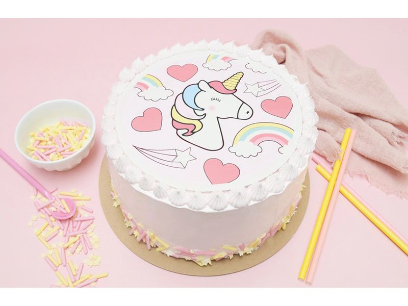 ScrapCooking Tortenaufleger Einhorn D18 cm Einhorn Zuckerpaste Scheibe