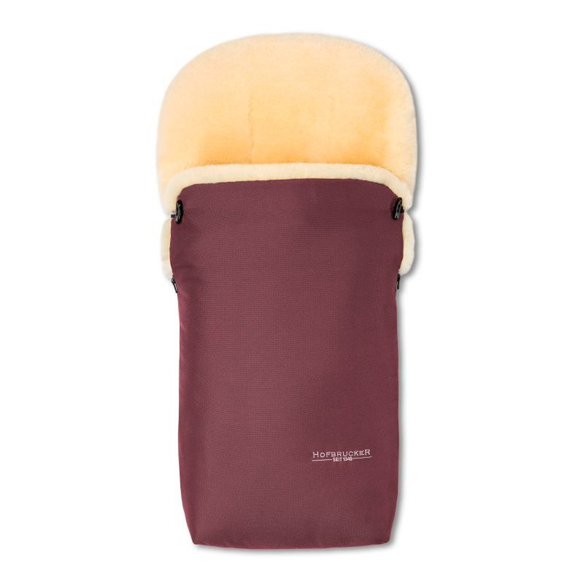 Hofbrucker Kinderwagen Lammfell-Fußsack Putzi Bordeaux