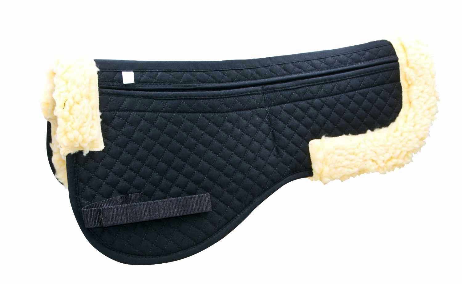 AMKA Korrektur Sattelpad mit 4 Taschen und Filzeinlagen Kunstfellrand
