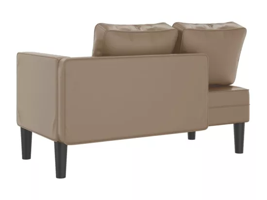 Prolenta Premium - Chaise longue avec coussins cappuccino similicuir